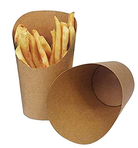 Kingzhuo 50 Pcs French Fries Holder 14Oz Charcuterie Cups Disposable Take-Out Party Baking Waffle Paper Popcorn Boxes Kraft Pape