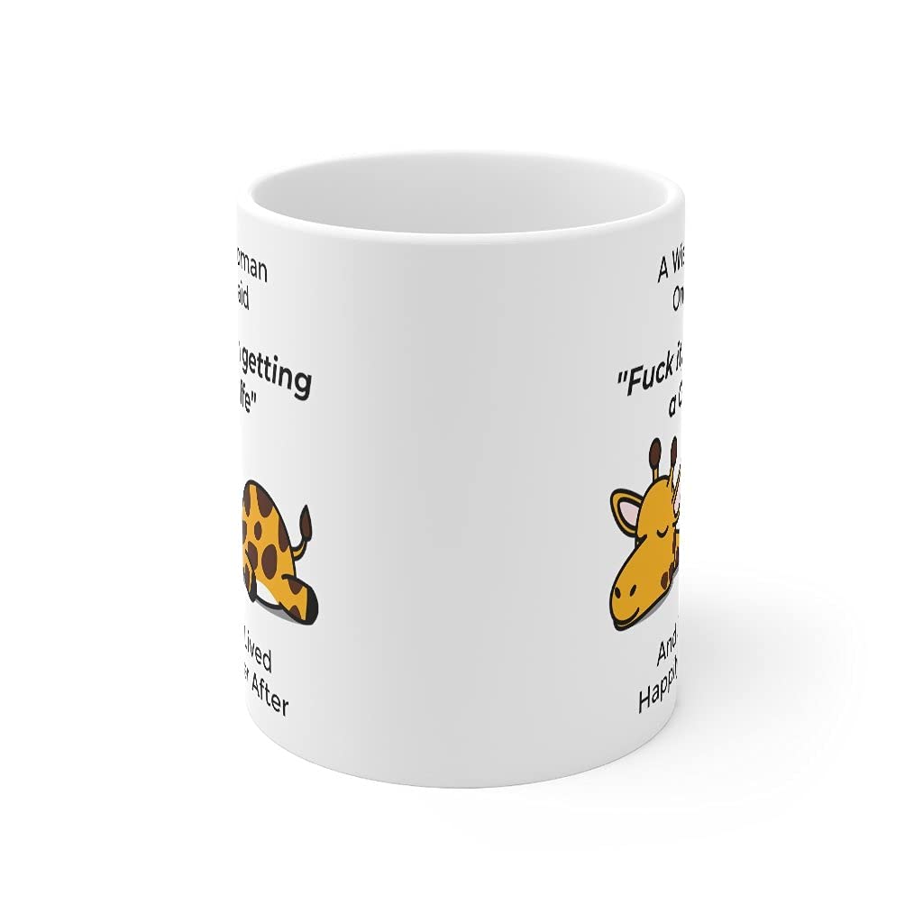 Funny Giraffe Gifts For Women Giraffes Lovers Mom Mug Birthday Gift Mother 'S Day 2024 Christmas Fun Wise Woman Once Said Coffee