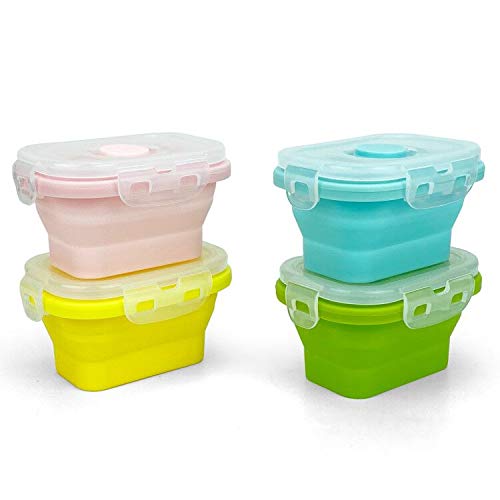 Ccyanzi Small Silicone Food Containers With Lids, Collapsible Food Storage Containers Set | Leakproof | Microwaveable | Store Fo