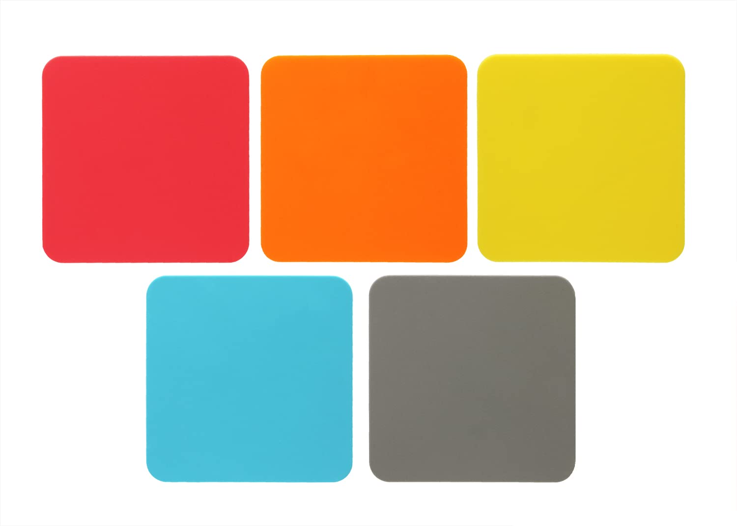 Mini Skater 3Pcs Bar Coasters 10X10X0.2Cm Square Silicone Coasters For Drinks Beverage Coffee Table Tea Coaster (Orange)