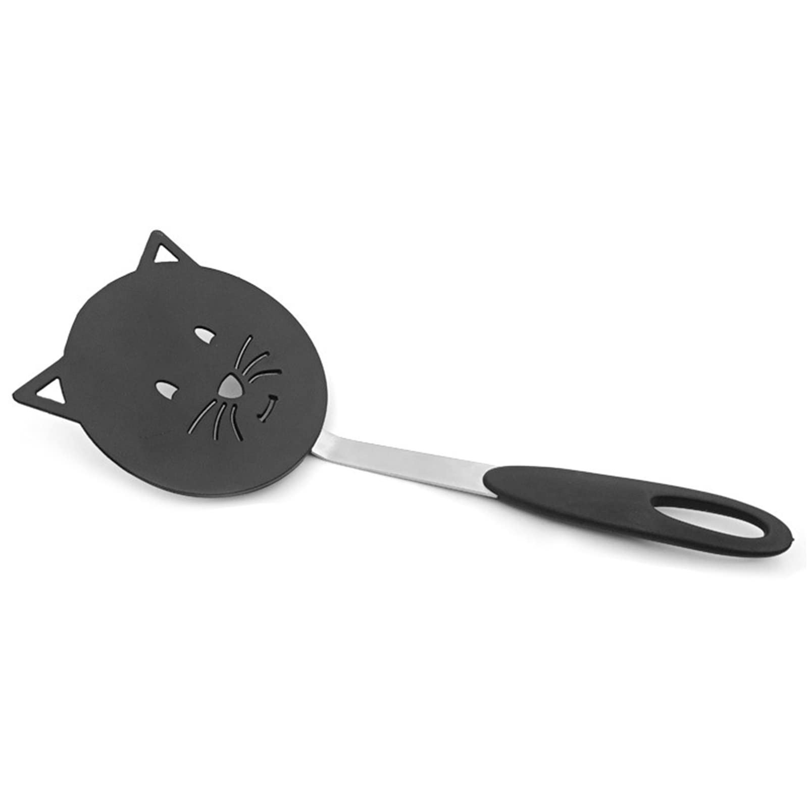 Goodfeer Nylon Turner Cute Cat Shape Small Heat Resistant Wok Spatula For Non Stick Cookware With Stainless Steel Bracket For Co