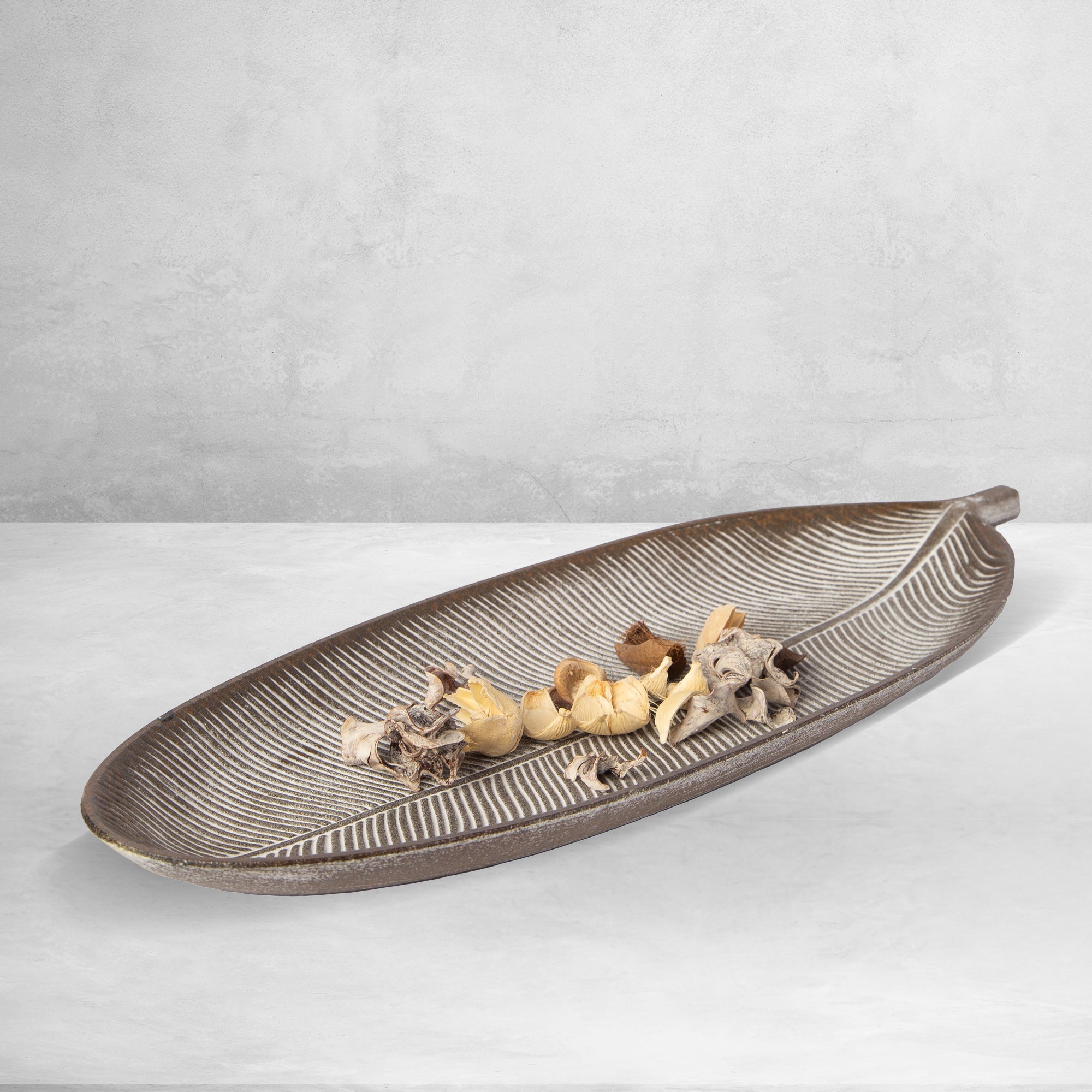 Leaf Design Wood Tray — Elegant Decorative MDF Tray for Home & Events