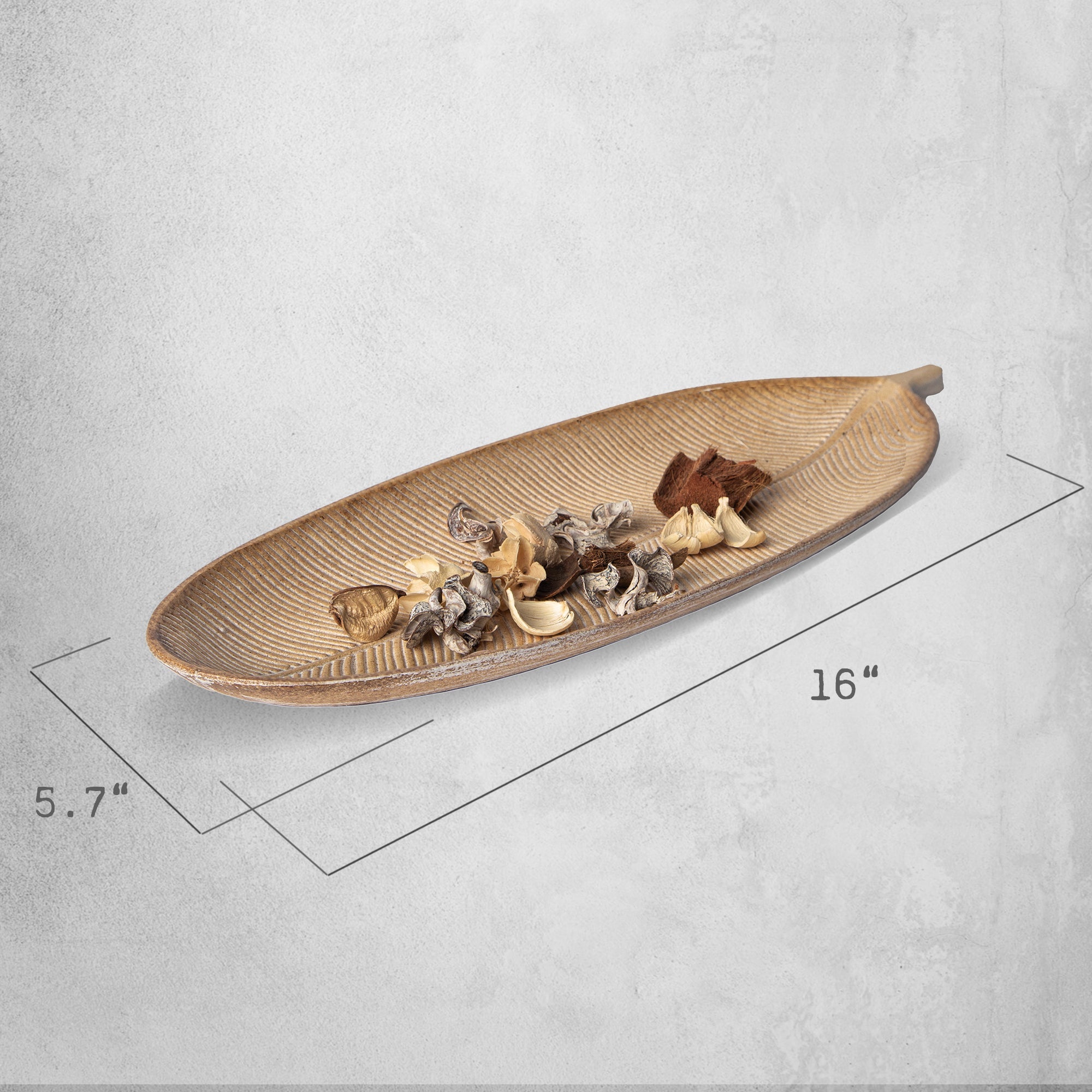Leaf Design Wood Tray — Elegant Decorative MDF Tray for Home & Events