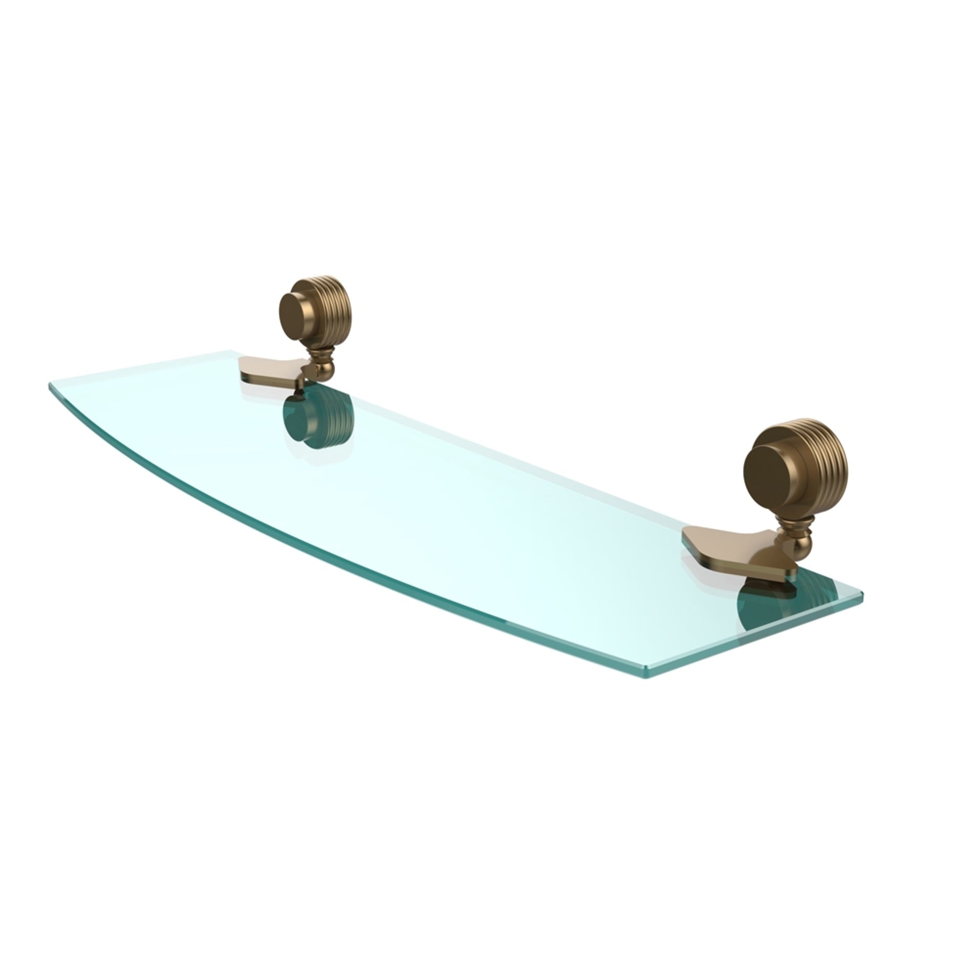 433G/18-Bbr Venus Collection 18 Inch Glass Shelf With Groovy Accents, Brushed Bronze