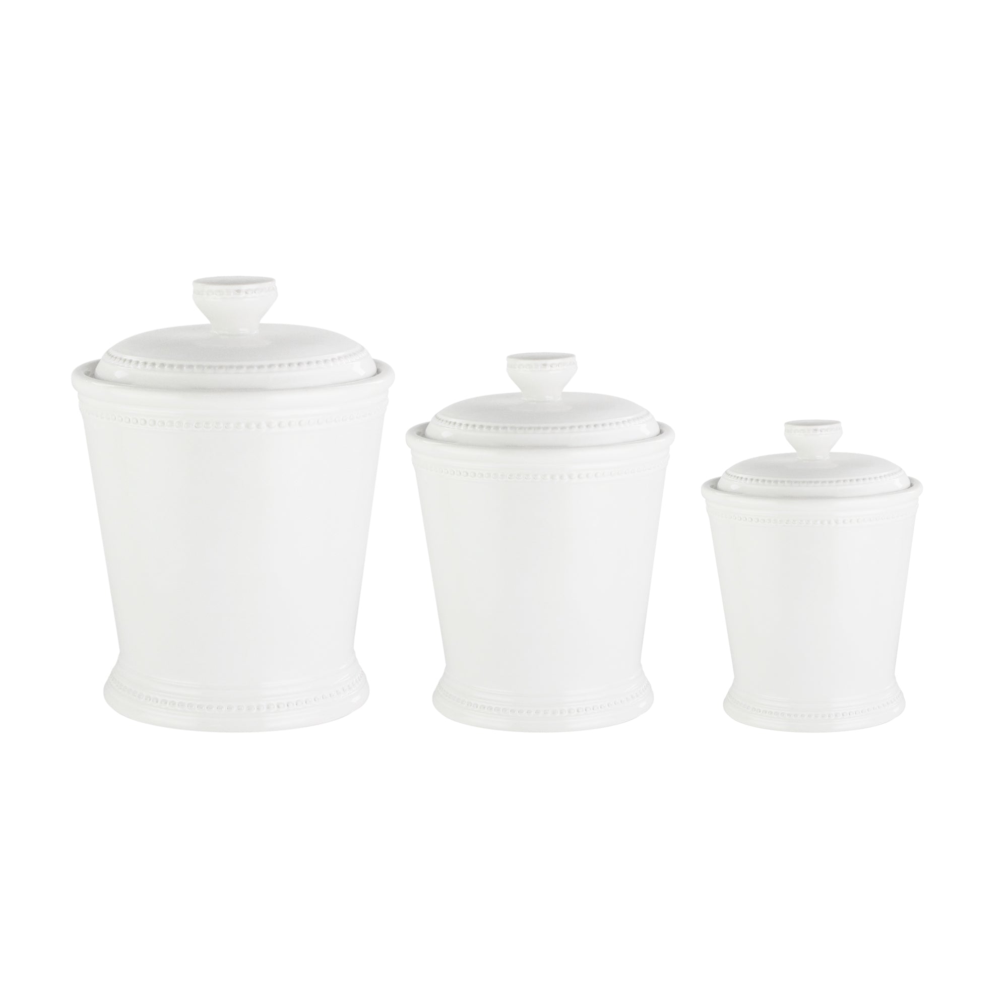 BIANCA DOTS WHITE 3PCS CANISTER SET