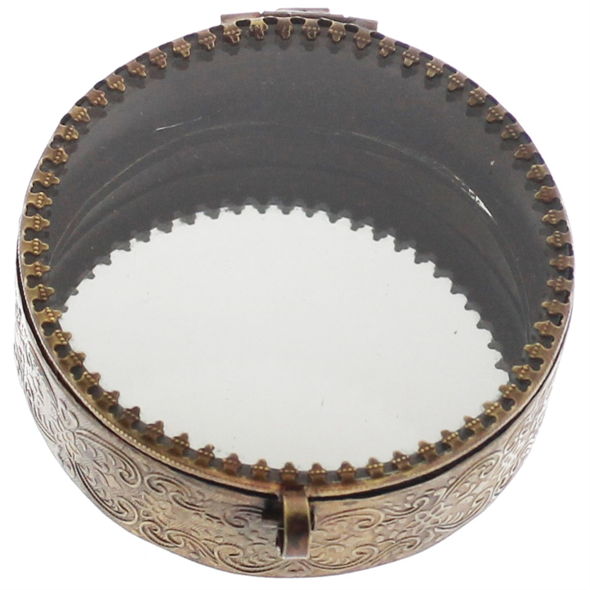 Mirrored Brass Trinket Boxes