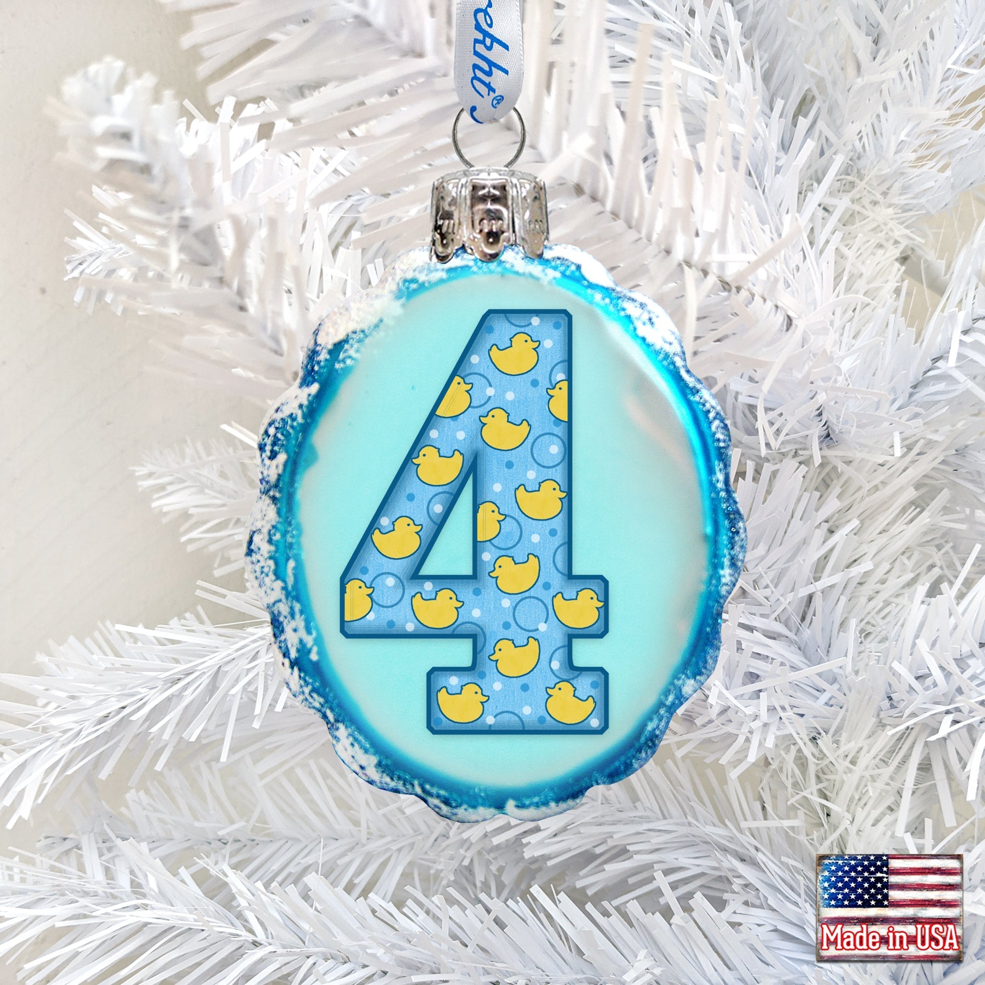 4 Year Mini Mercury Glass Ornament by G. DeBrekht - Love Family Kids Decor - 770004