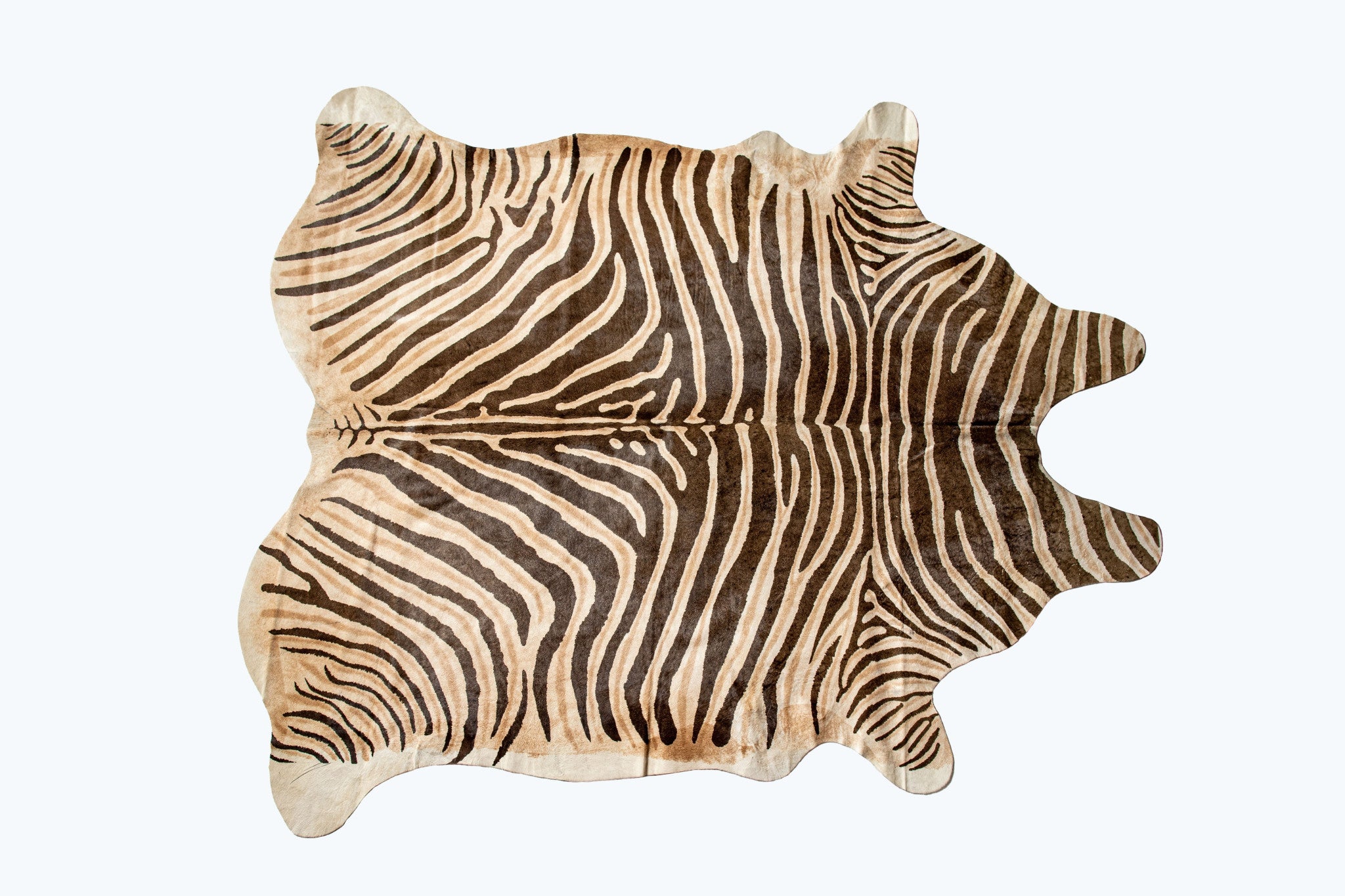 6 X 7 Zebra chocolate And Natural cowhide Handmade Area Rug