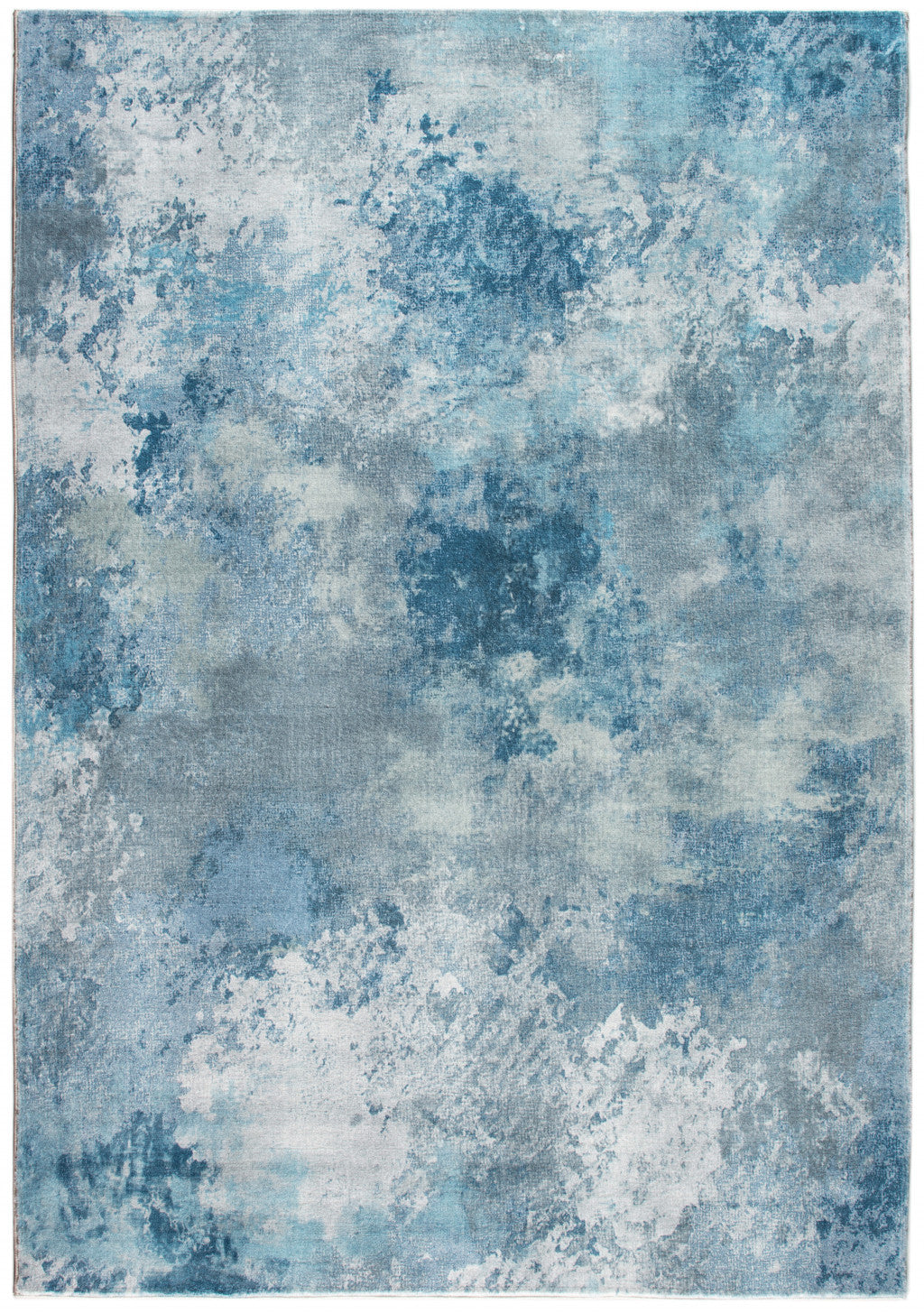 6 x 9 Blue White Abstract Sky Area Rug