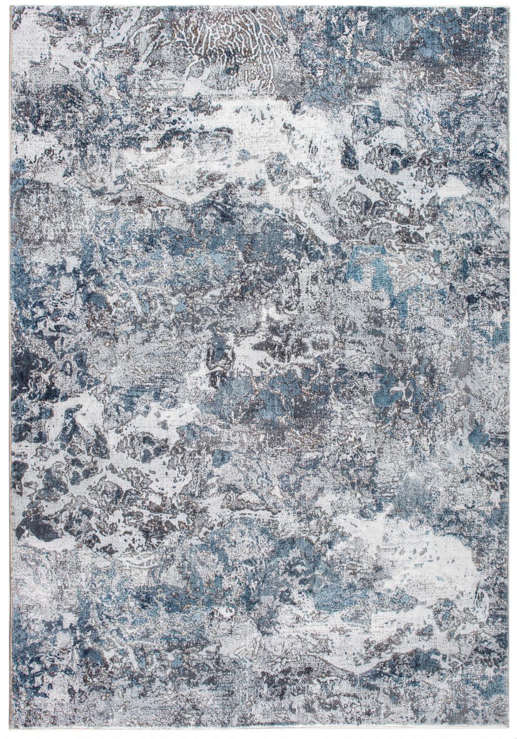 8 x 10 Gray Blue Abstract Galaxy Area Rug
