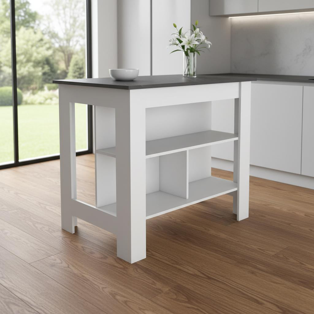 41 Black and White Wood Kitchen Island With Storage