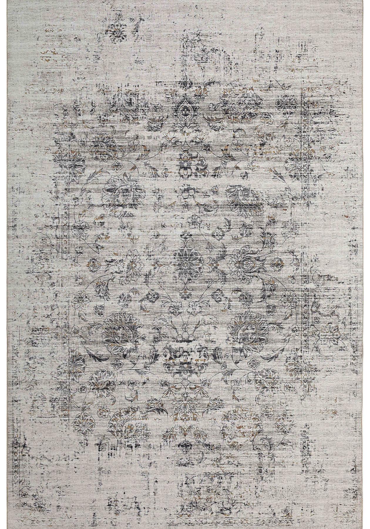 8 X 10 Beige Oriental Power Loom Distressed Area Rug