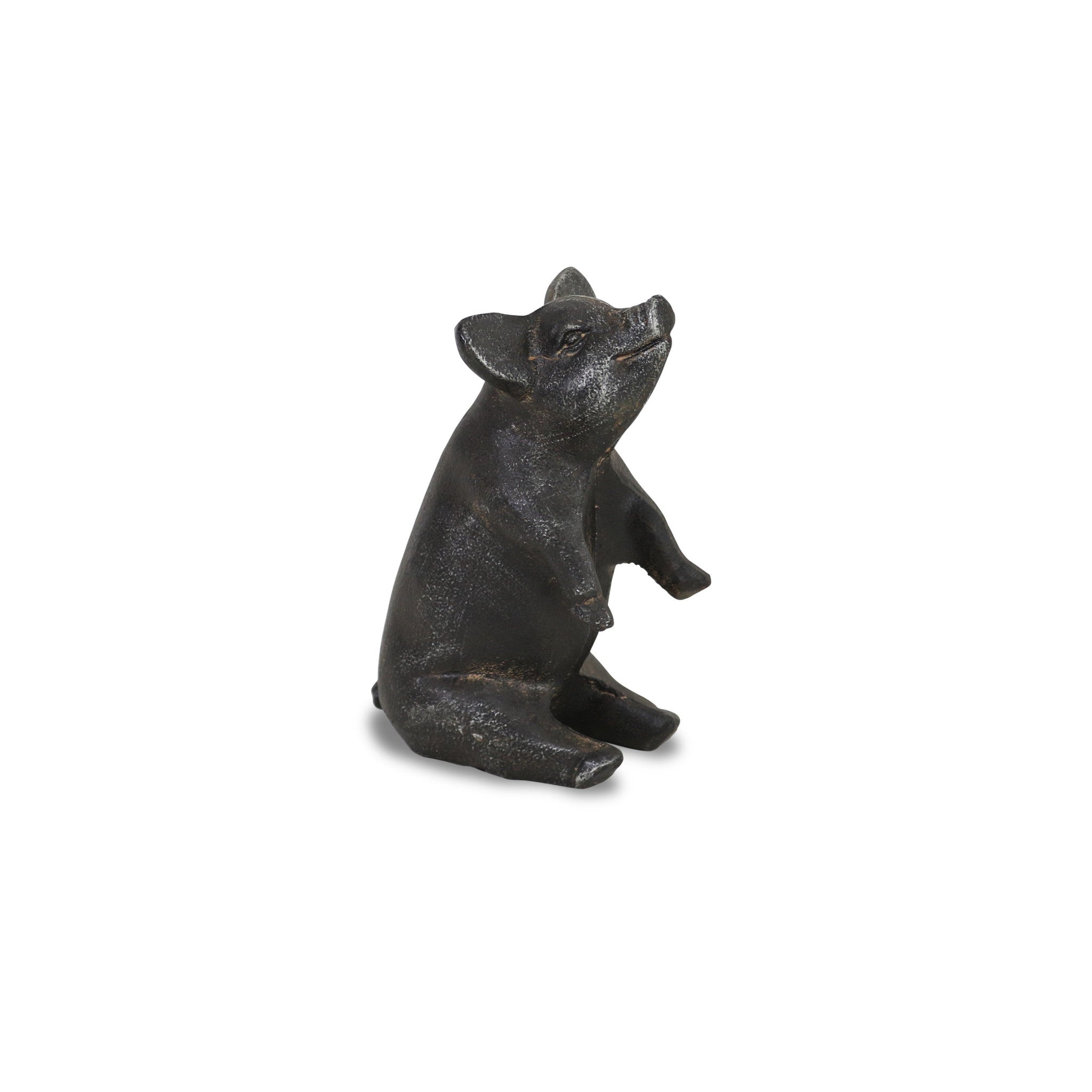 8 Black Rustic Metal Pig Figurine