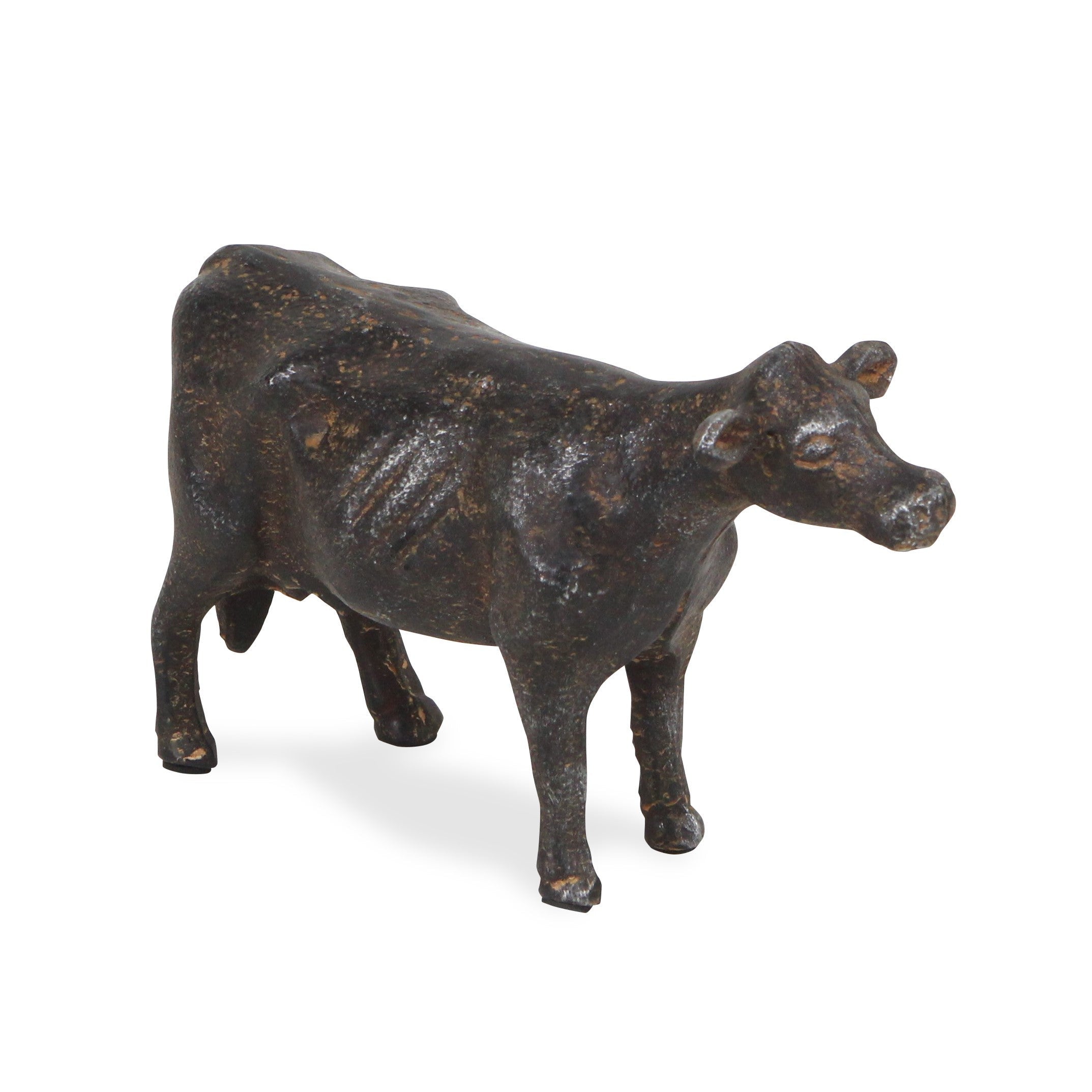6 Black Rustic Metal Cow Figurine