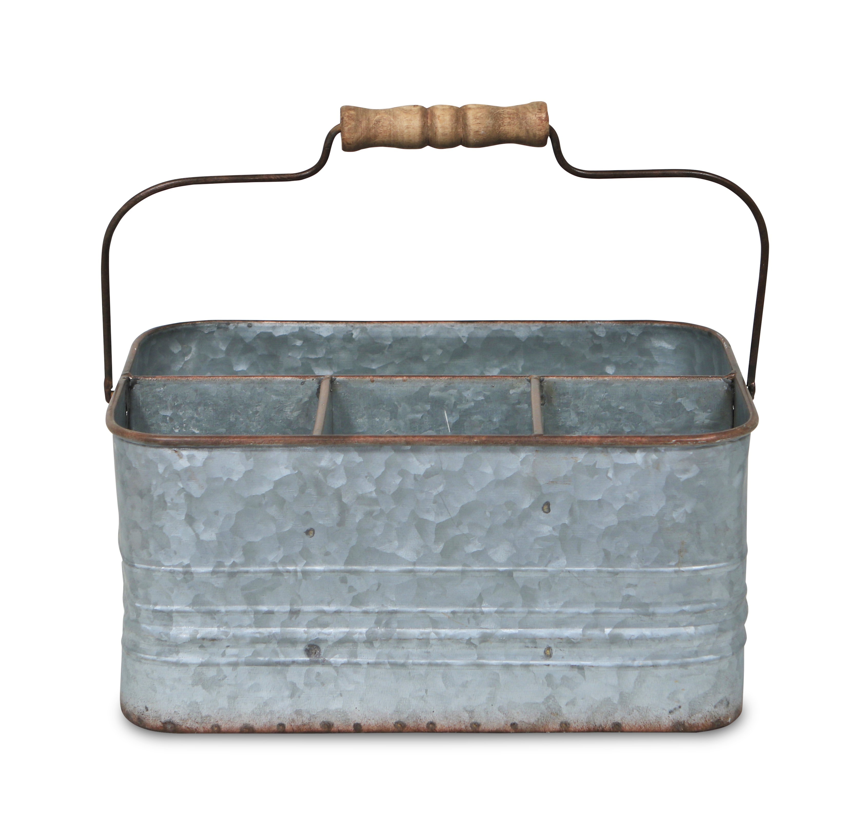 Melora 4 Slot Galvanized Metal Caddy