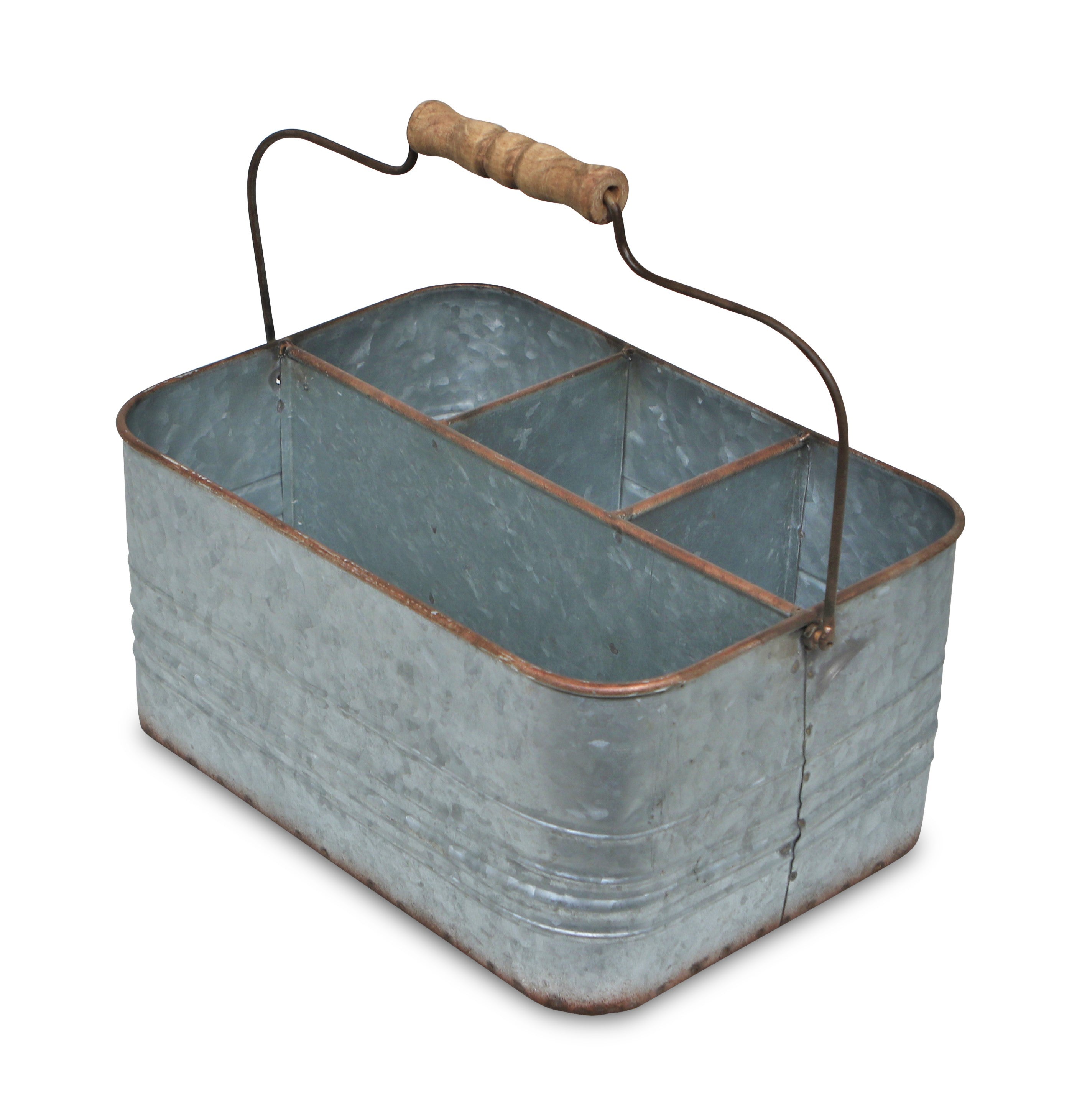 Melora 4 Slot Galvanized Metal Caddy