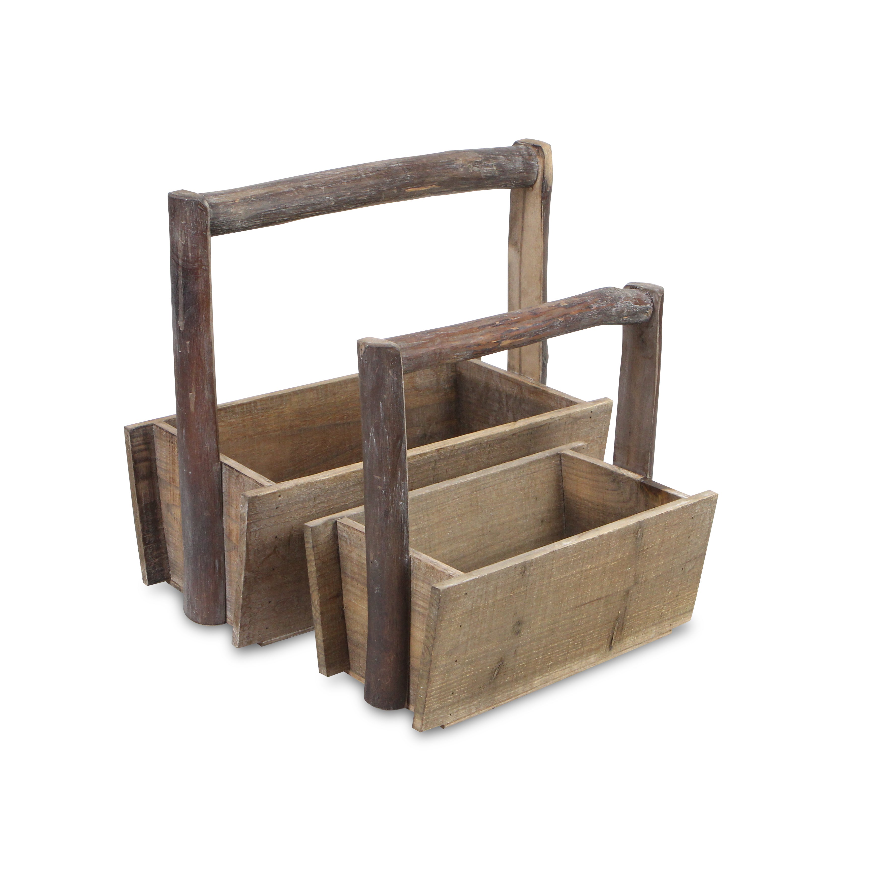Beati Set Of 2 Handled Wood Crates