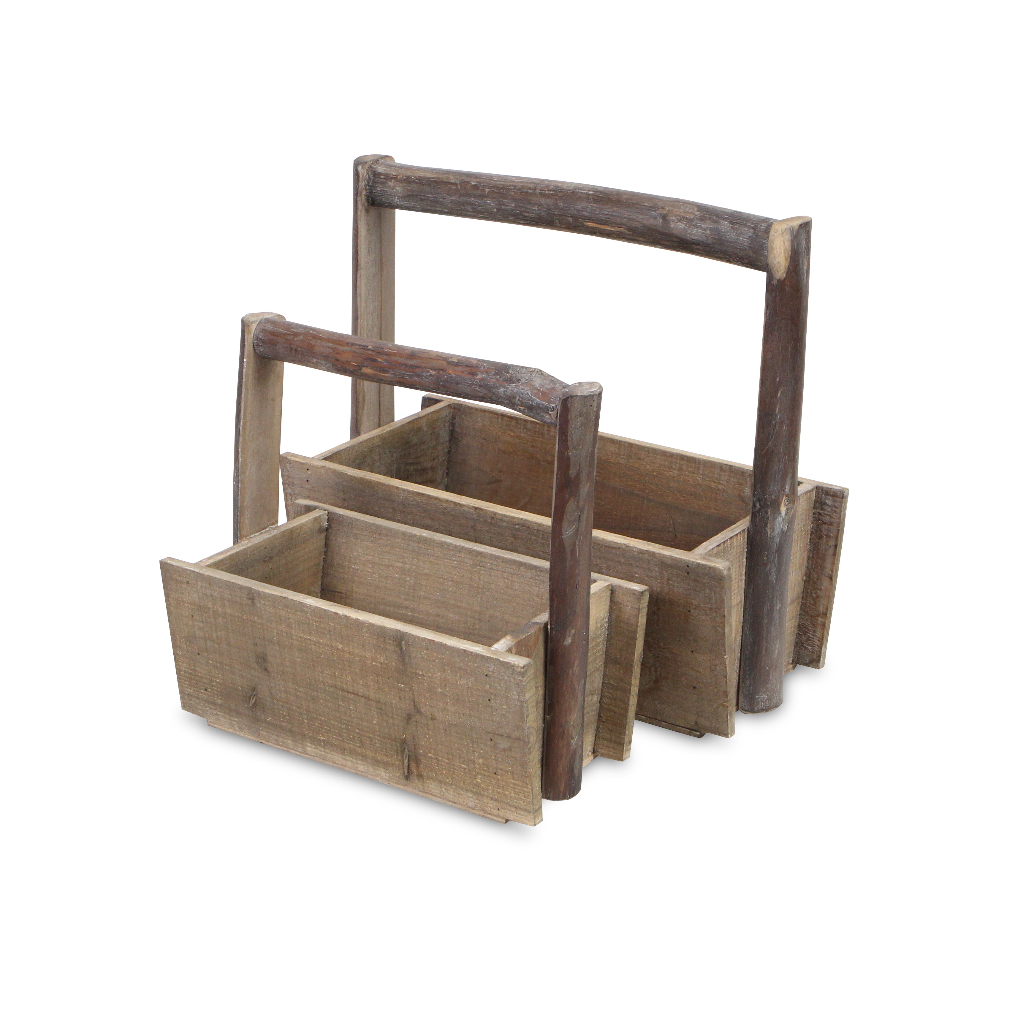 Beati Set Of 2 Handled Wood Crates