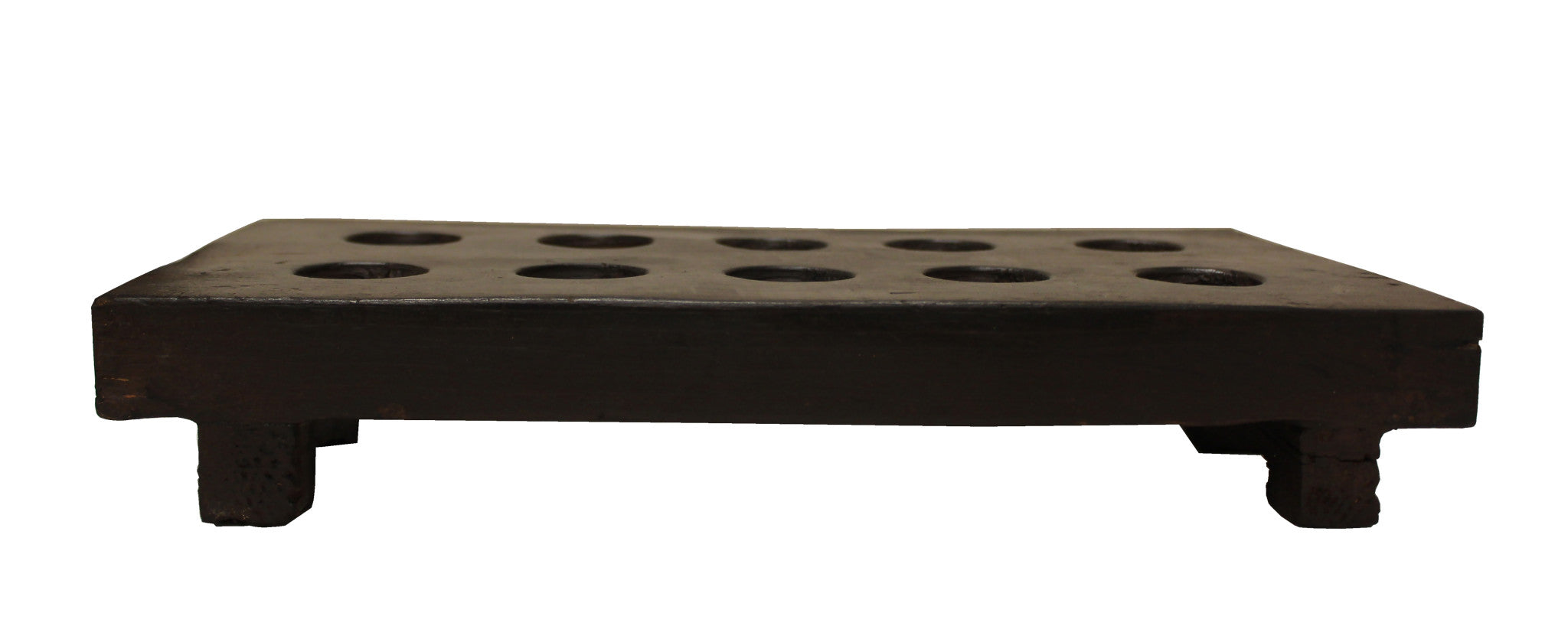8 Brown Solid Wood Tabletop Taper Candle Holder