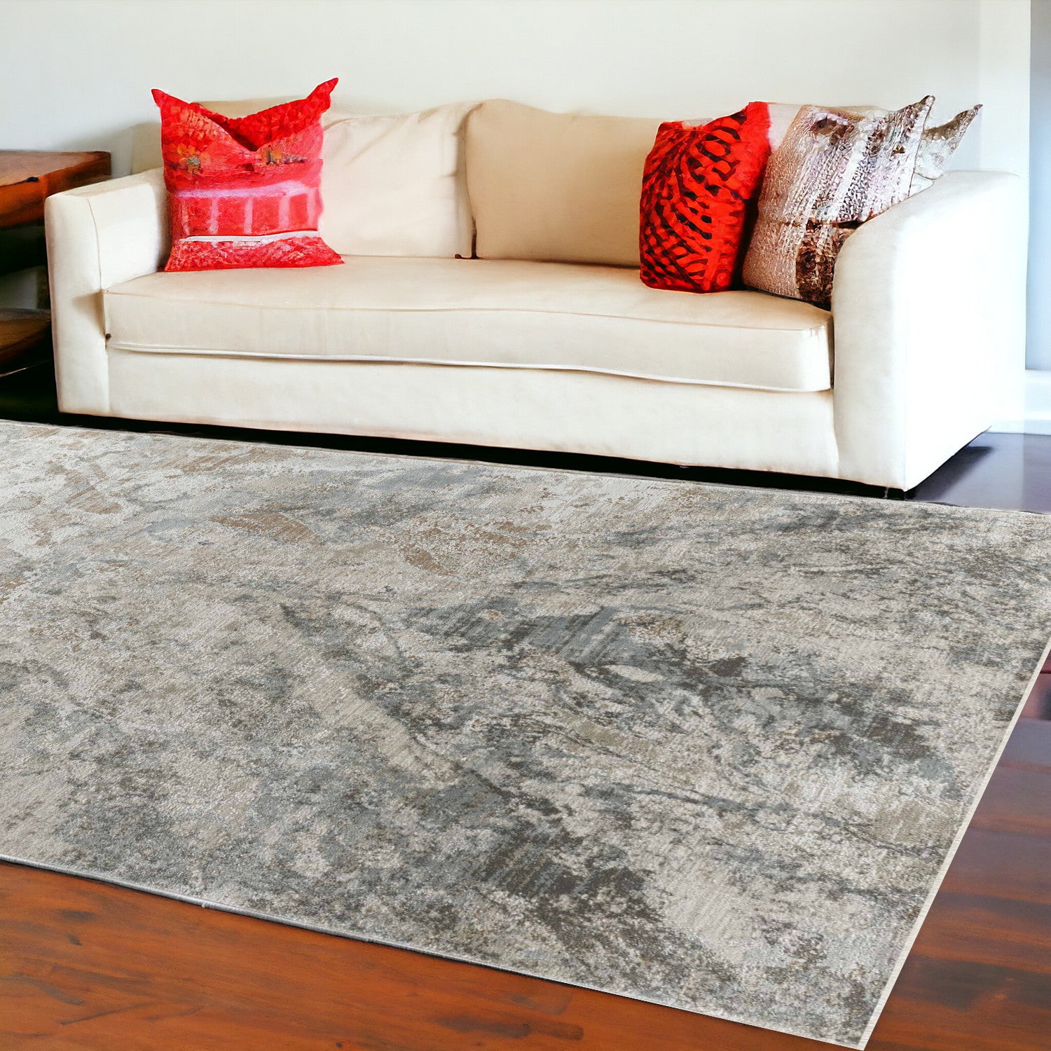 9 X 12 Beige Abstract Power Loom Area Rug