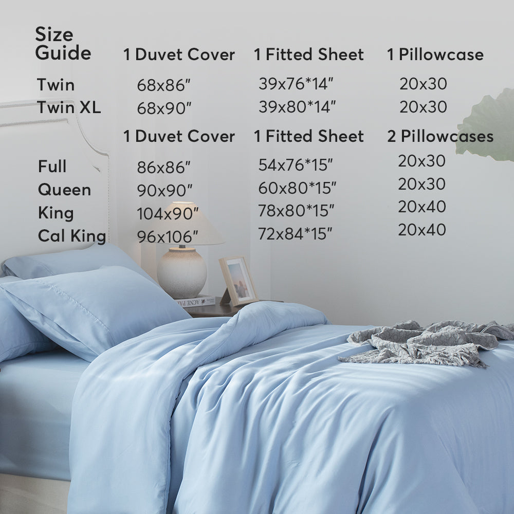 Kasentex Duvet Cover Bedding Set with Duvet Cover, Pillowcase, Fitted Sheet, Hypoallergenic and Breathable, Room Decor, Graduation Gifts