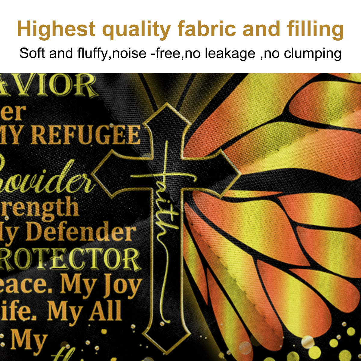 3pcs Sunflower Butterfly Cross Black Gold Color Soft Thick Warm Bedding Bedding For All Seasons 1 Quilt 2 Pillowcases