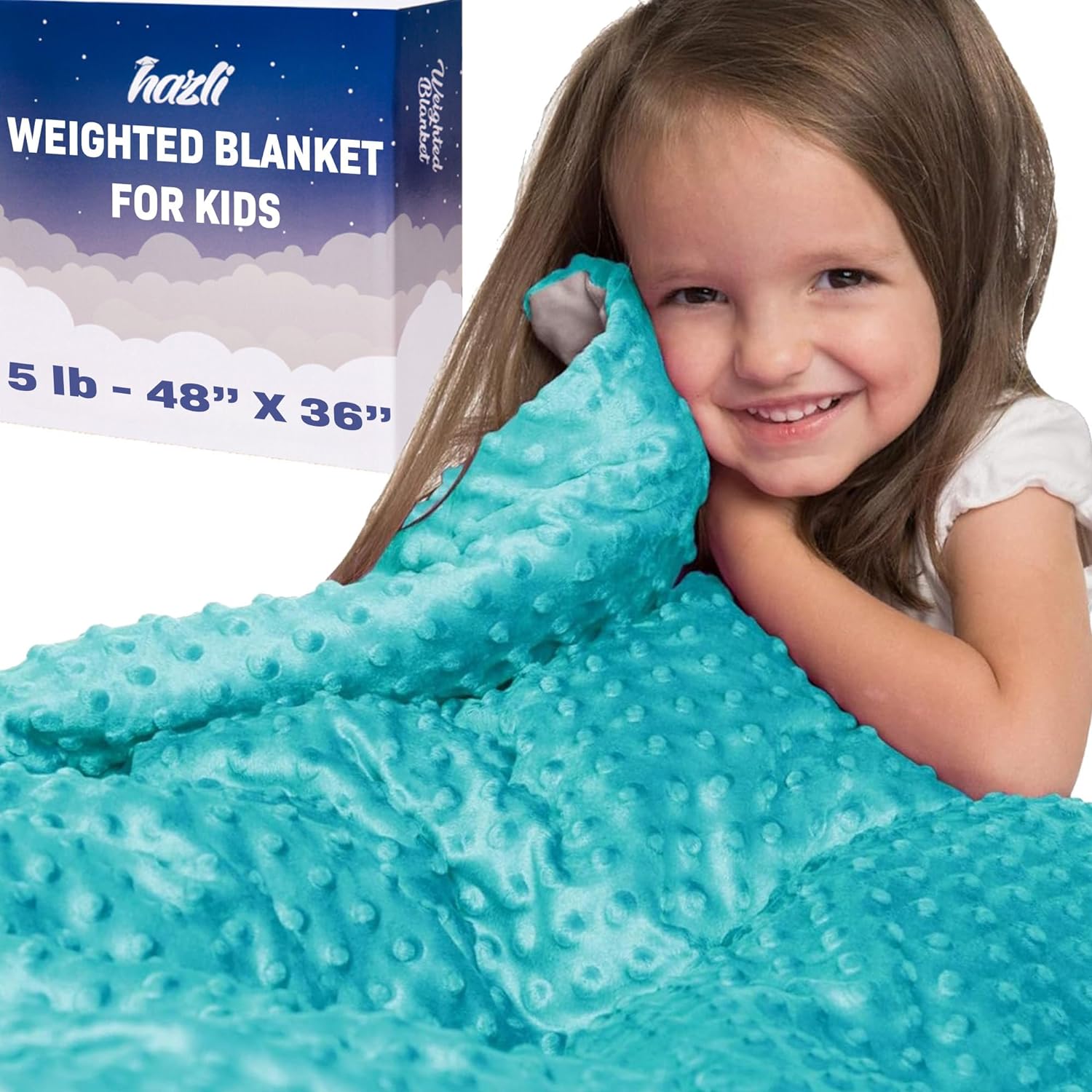 5 Lbs Kids Weighted Blanket with Cover | 36"x48" | 100% Cotton, Glass Beads