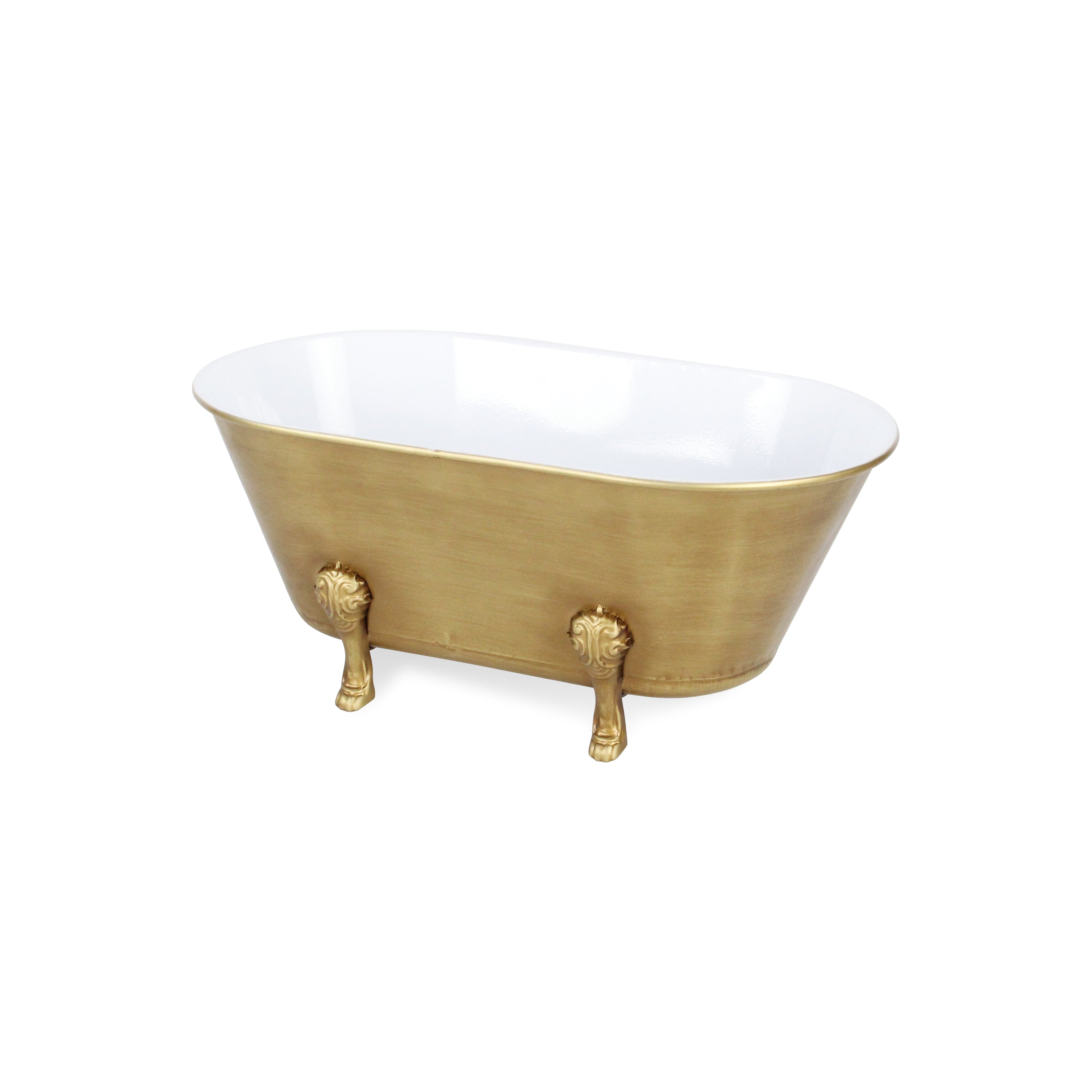 Lavande Small Golden Metal Tub Decor