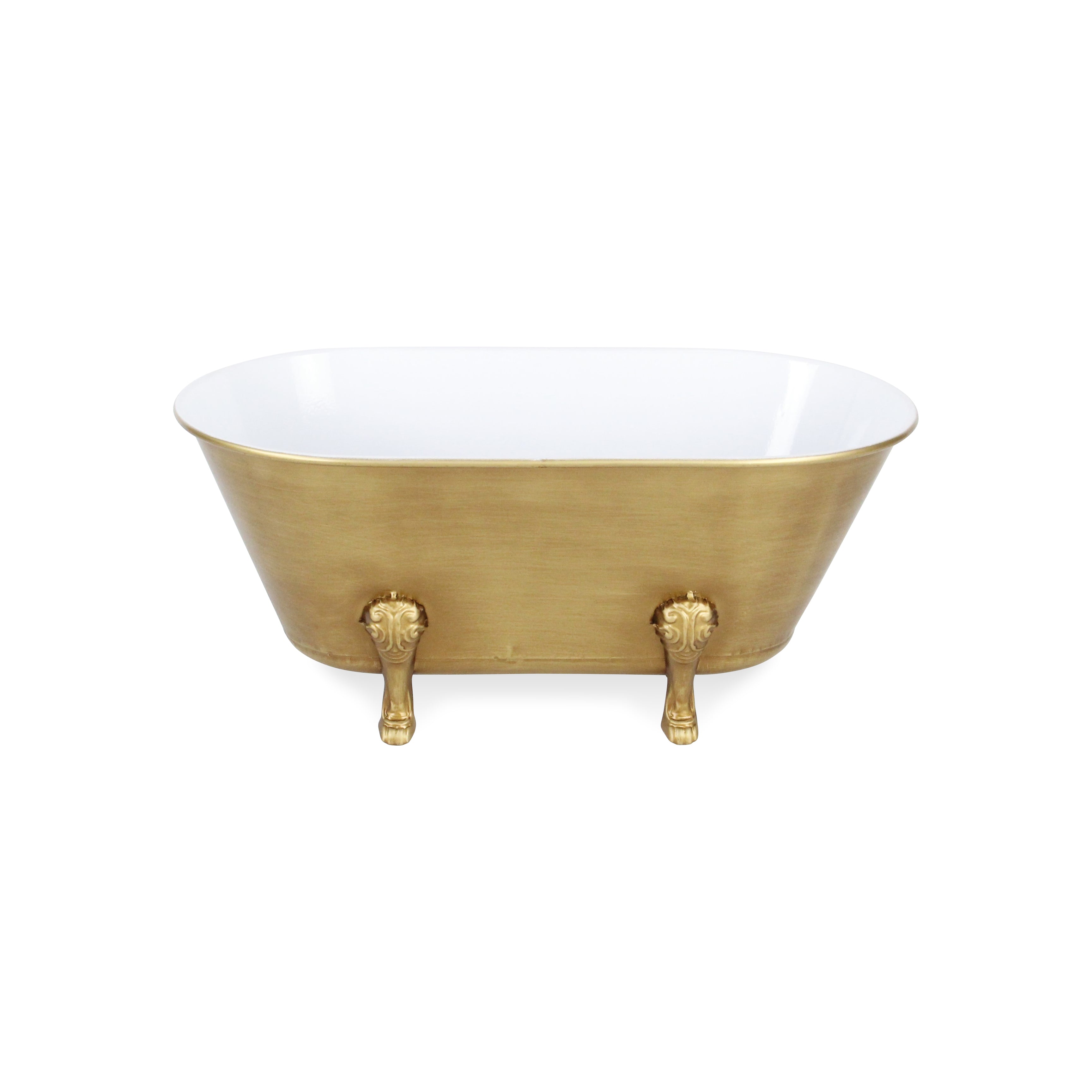 Lavande Small Golden Metal Tub Decor