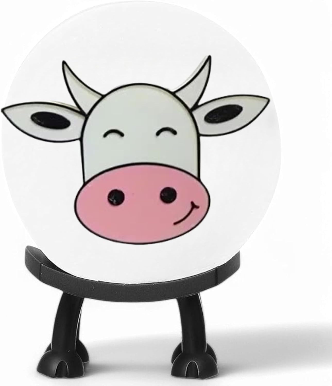 Sheep/Cat Toilet Paper Holder, Standing Bathroom Tissue Roll Stand, Black Decorative Counter Floor Storage (Cow, 1 Pcs)