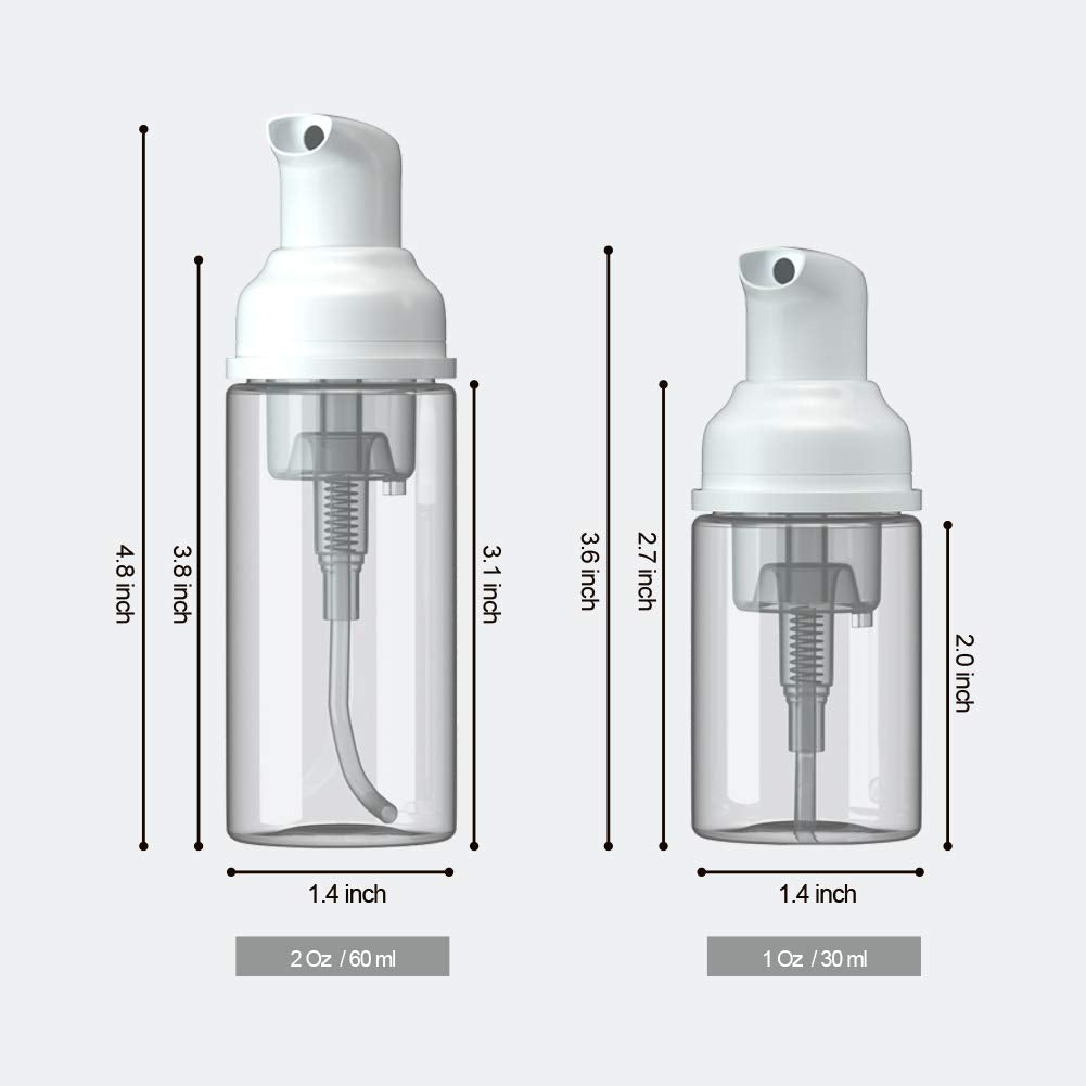 24 Pcs Empty Foam Pump Bottle 1oz/30ml Travel Size Plastic Pump Bottle Soap Bottle Portable Small Hand Sanitizer Dispenser Bottles  Refillable Clear Instant Foaming Bottles for Hand Lotion Shampoo