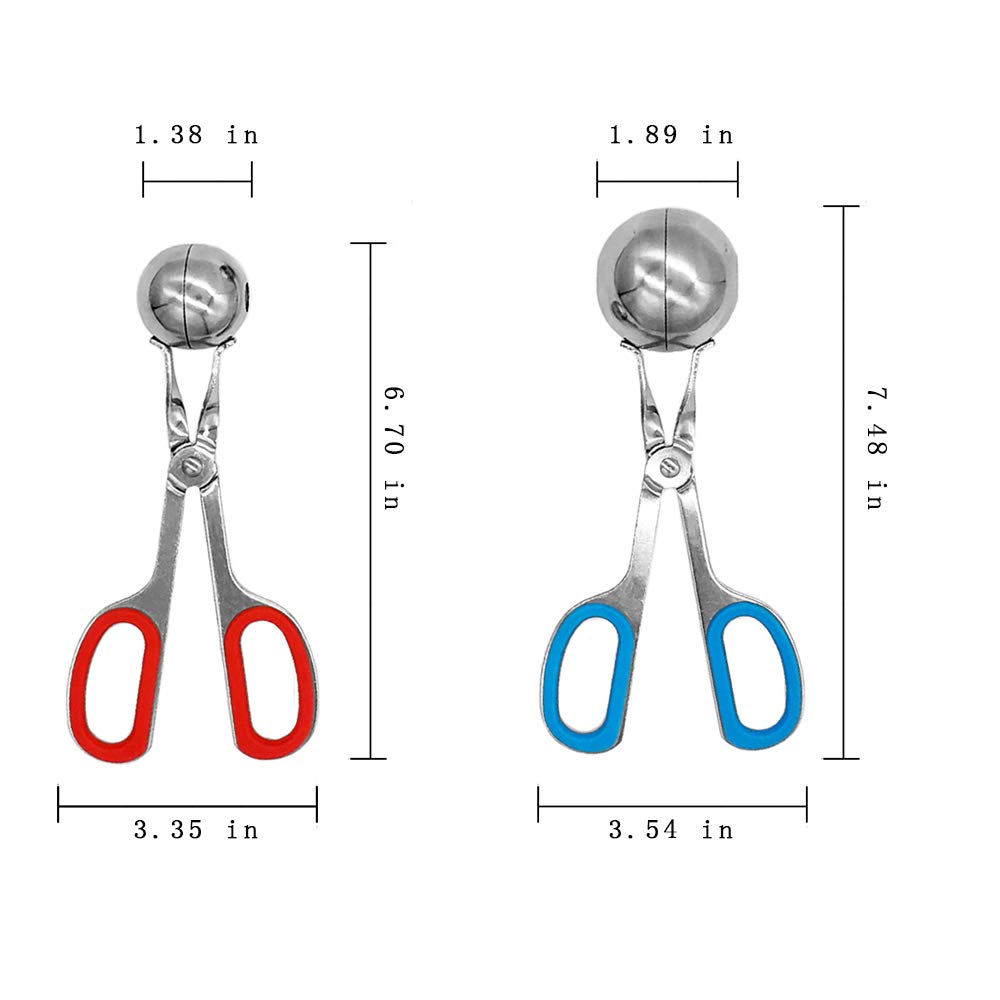 Meatball Maker, 2 Pcs None-Stick Meatball Maker With Detachable Anti-Slip Handles, Stainless Steel Meat Baller Tongs, Cake Pop R