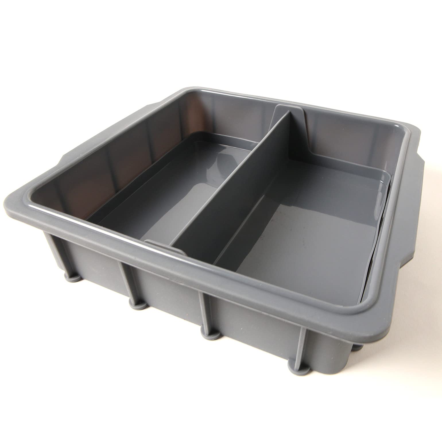 NuWave 14pc Silicone Baking Kit - 8x8-inch Pan, Removable Divider, Reusable Cupcake Liners, Gray/Red