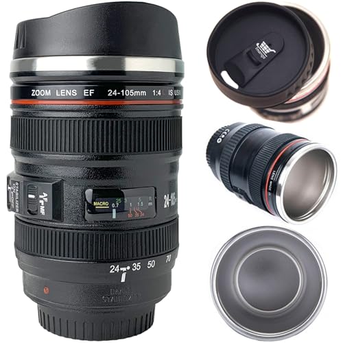 Tmango Stainless Steel Coffee Mug/Cup With Retractable Lid, Photo  1 Cup, 1 Lid, Black, 13.5 Oz, 13.5 Ounce
