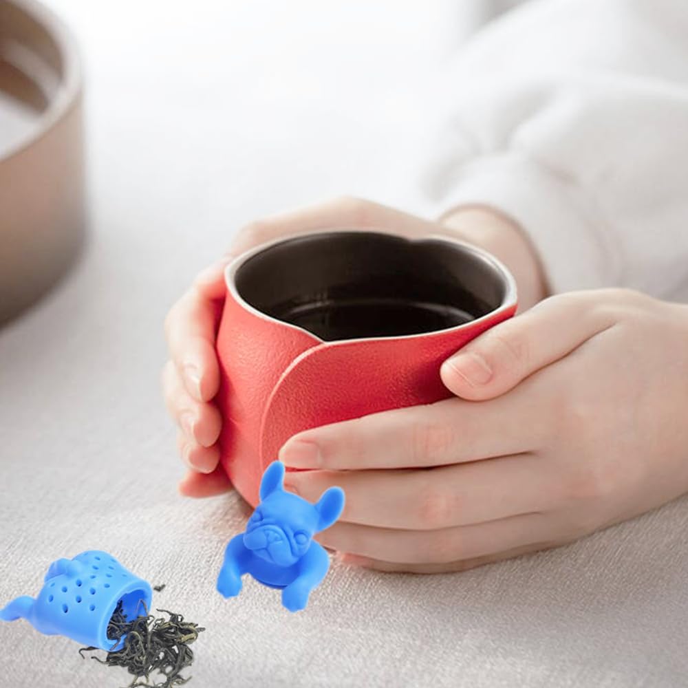 HADEWEITE Cute Tea Infuser - Silicone Reusable Diffuser, 2.9in, Blue, Model HT031C, Perfect for Loose Leaf Tea & Coffee