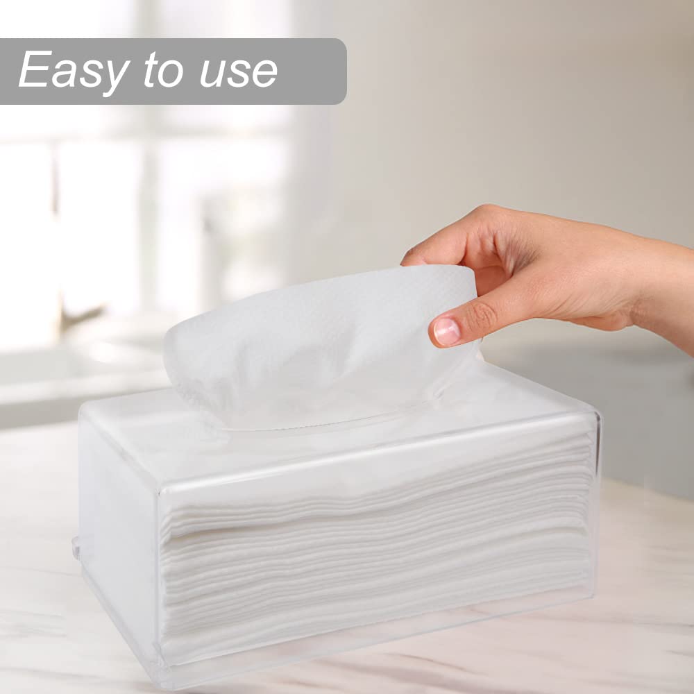 Rectangular Clear Acrylic Tissue Box, Big Box Covers Square, Bathroom Facial Napkin Box Holders, Table Clear Dryer Sheet Dispens
