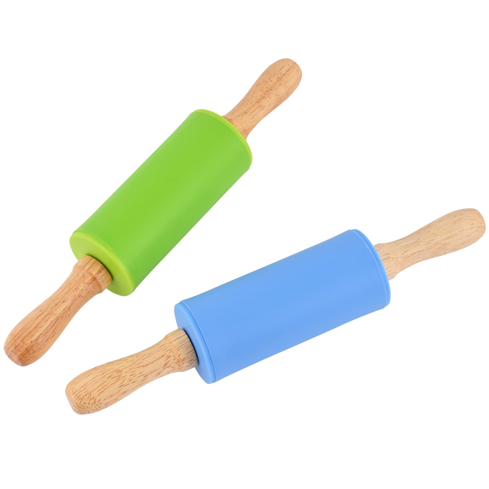 Honglida Classic Kids Rolling Pin - 2 Pack, 9 Inch For Play Dough & Cookies