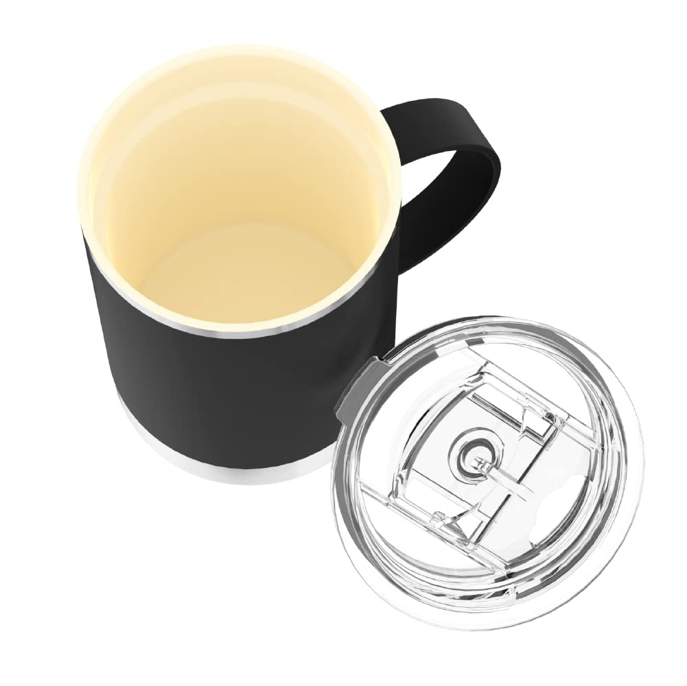 Asobu Stainless Steel Insulated Coffee Mug With Ceramic Inner Coating For Ultimate Flavor 12 Ounce (Black)