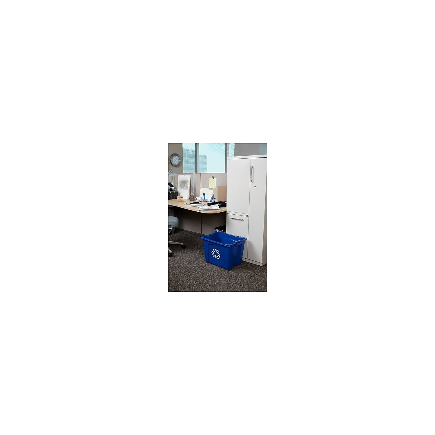 Rubbermaid Fg571473Blue Recycling Tote, 14 Gal 11-3/4'' W X Resin