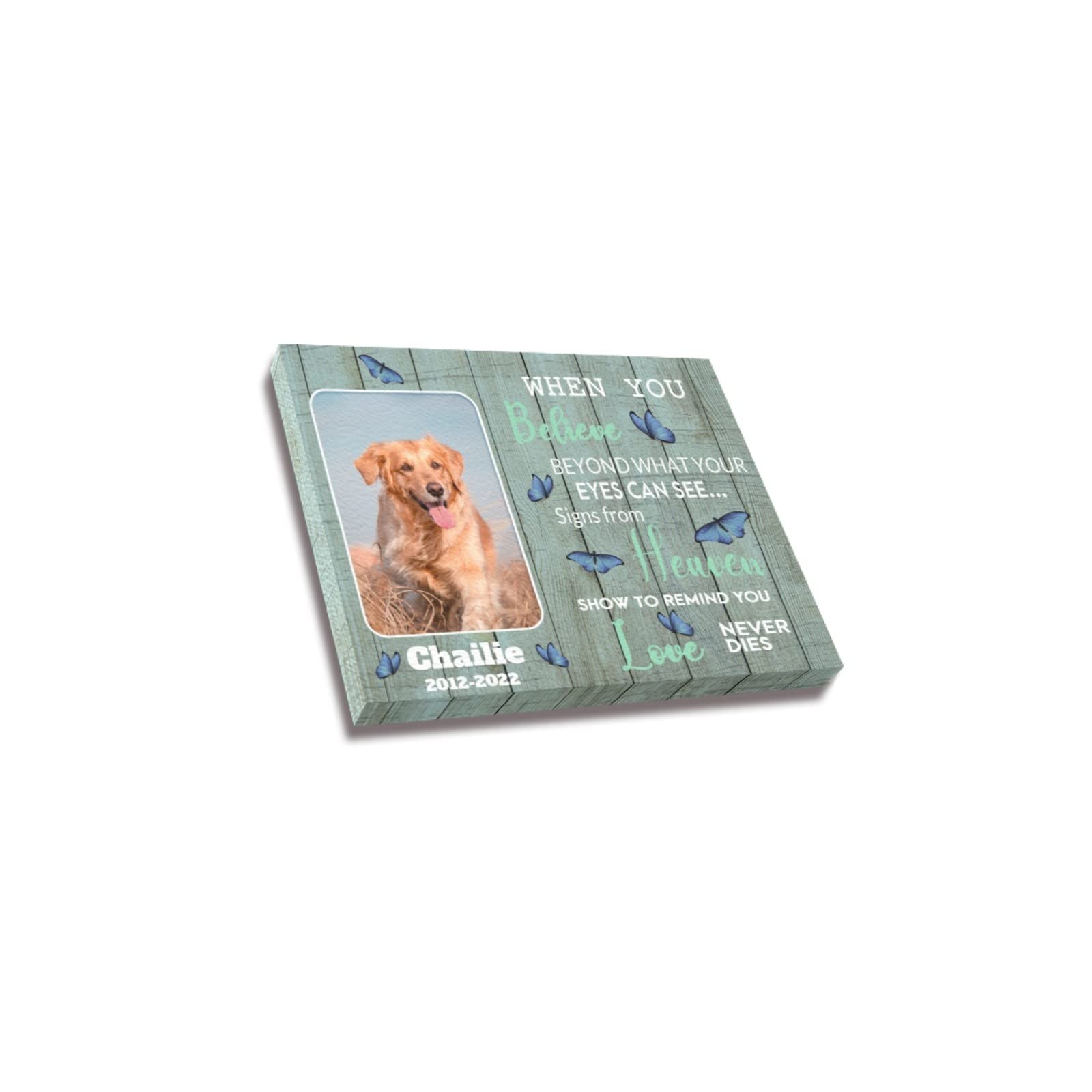 Customized Dog Memory Canvas Print Personalized Picture Pet Loss Memorial Canvas Wall Art Custom Pet Bereavement Gift Wall Art S