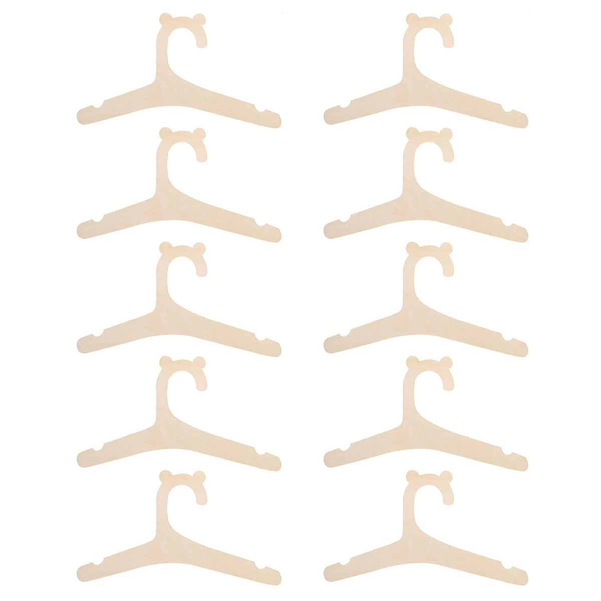Bynnix Wooden Childrens Hangers Kids Hangers,(10 Pack) Cute Bear Ears Wood Baby Hangers Nursery Hangers, Non Slip Coat Hanger Fo
