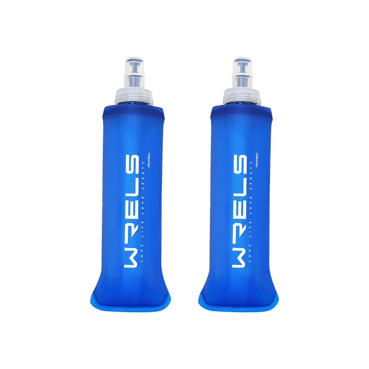 WRELS Soft Flask Collapsible BPA-Free Water Bottle for Running Hiking Cycling Climbing and Traveling,Camping,Outdoor Sports (250