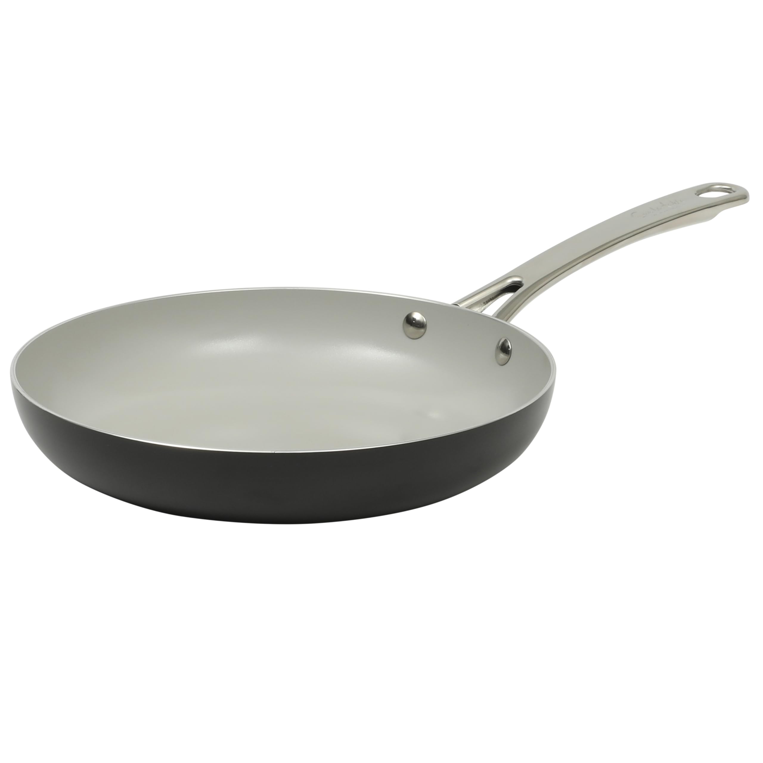 Sur La Table Kitchen Essentials Potluck Porch 12 Inch Deep Frying Pan Skillet Aluminum PFA Free Ceramic Cookware Chefs Pan, Ome