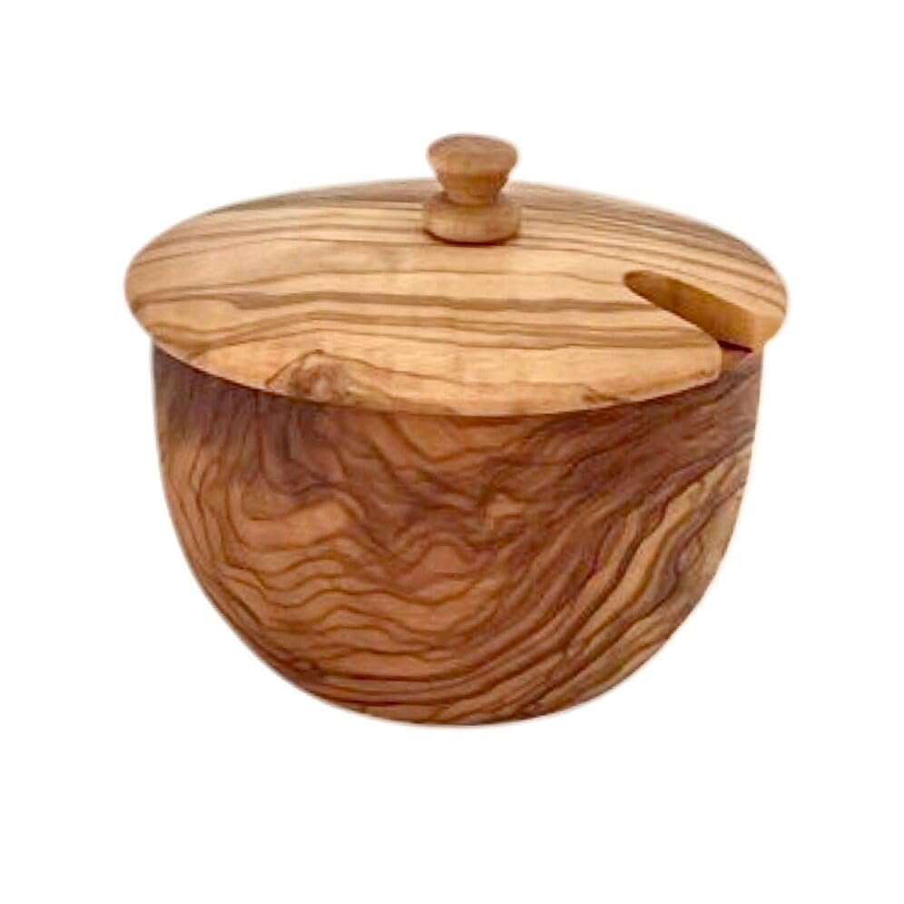 Mediterranean Olive Wood canister(D0102H5TRH2)