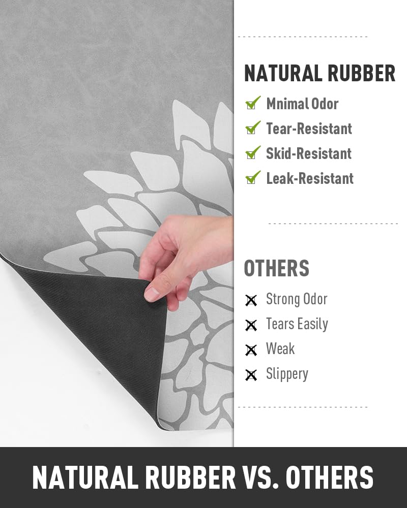 Padoor-No Stains Bathroom Runner Rug-Bath Mats For Bathroom Non Slip-Super Absorbent Bathroom Floor Mat Quick Dry Diatomaceous E