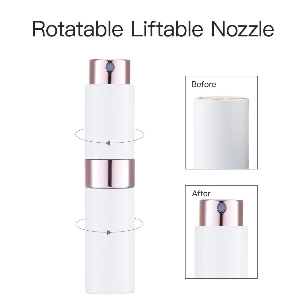 Lisapack 8Ml Atomizer Perfume Spray Bottle For Travel, Empty Refillable Cologne Dispenser, Portable Sprayer (White)