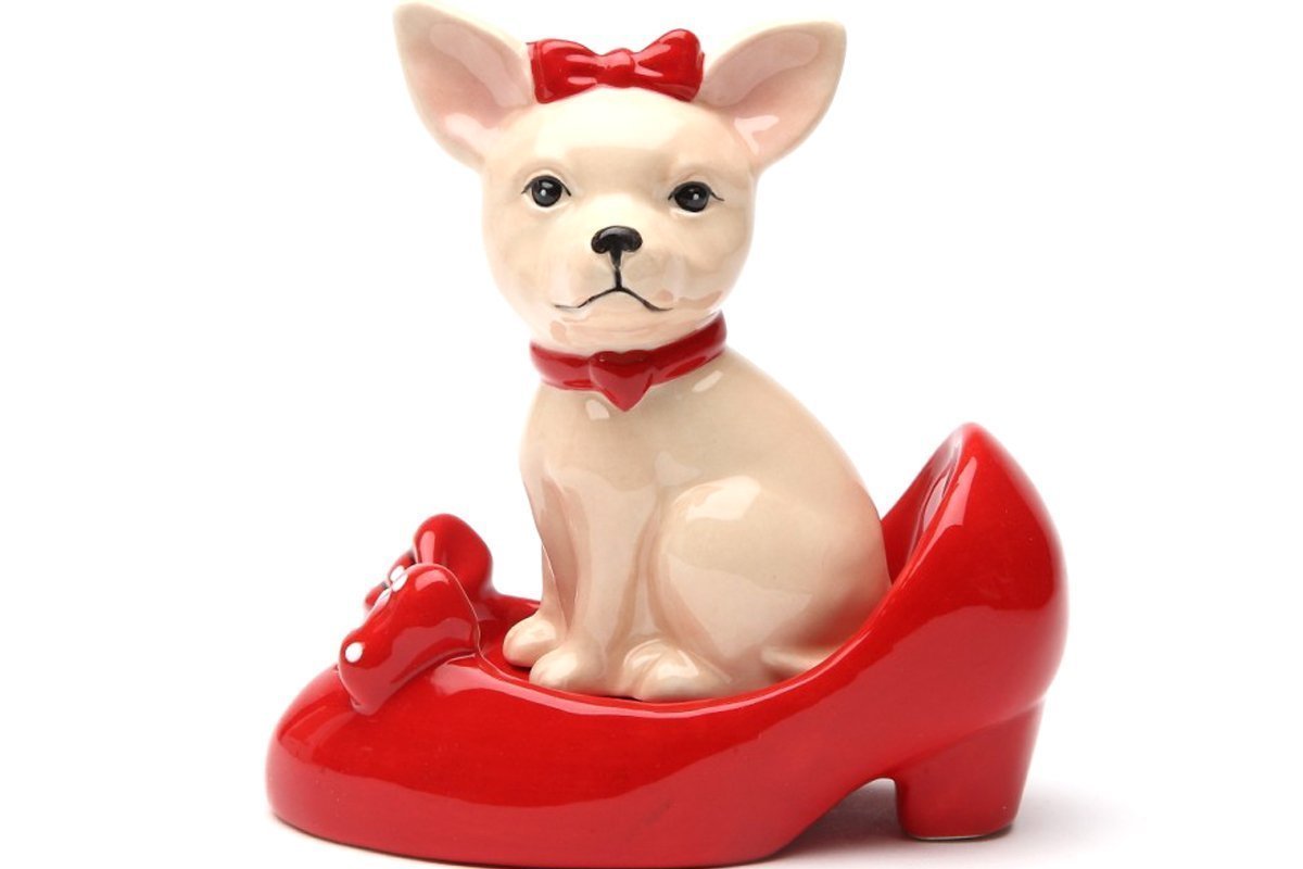 Pacific Giftware Chihuahua In High Heel Shoe Pumps Ceramic Magnetic Salt Pepper Shaker