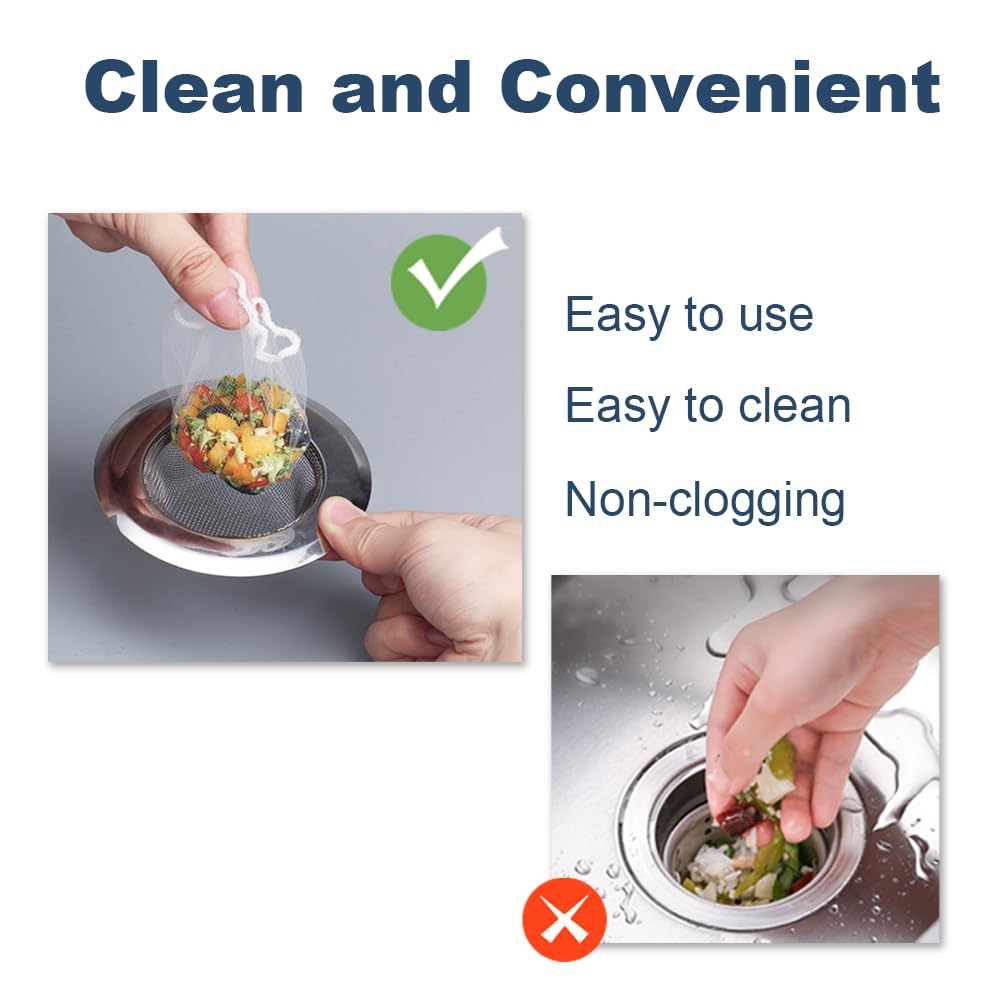 250 Pcs Kitchen Disposable Mesh Sink Strainer Bag And Pp Extraction Box Fits Sink Strainer Elastic Anti-Clogging Eco-Friendly Si