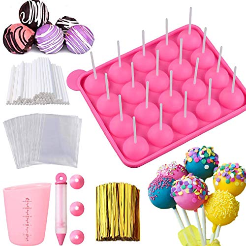 Cake Pop Mold - 20 Cavity Silicone Cake Pop Mold With Cake Pop Gift Bags And Decorating Pen, Awesome Baking Gifts For Beginners