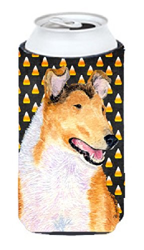Collie Smooth Candy Corn Halloween Portrait  Tall Boy Beverage Insulator Beverage Insulator Hugger
